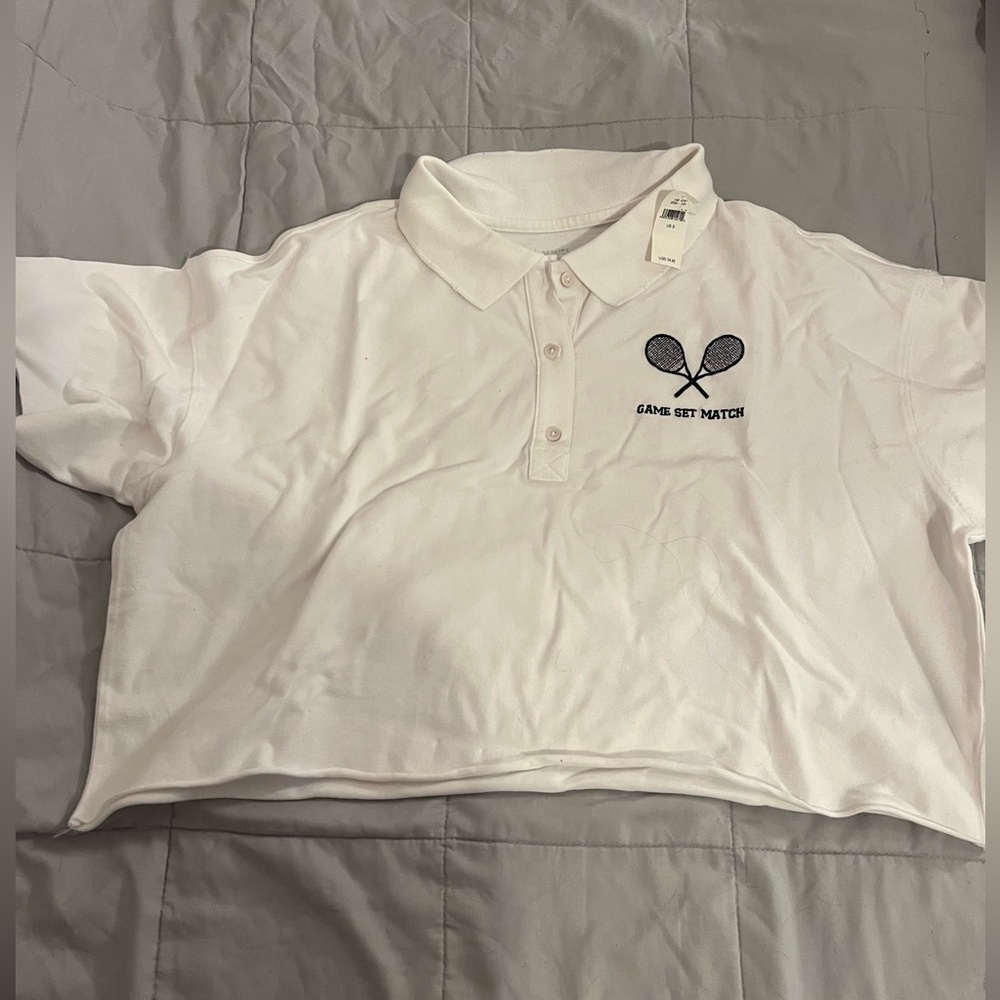 Aerie Cropped Tennis Polo
